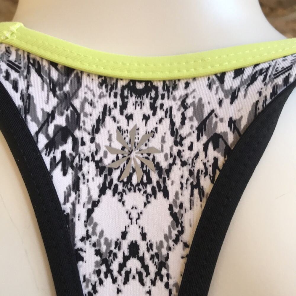 Athleta Torpedo Swim Tankini Top Built in Bra Black White Women's Size XS - Picture 4 of 9